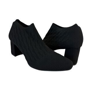 Impo Stretch Booties w/ Memory Foam Black Knit Style Size 8.5 Block Heel NIB